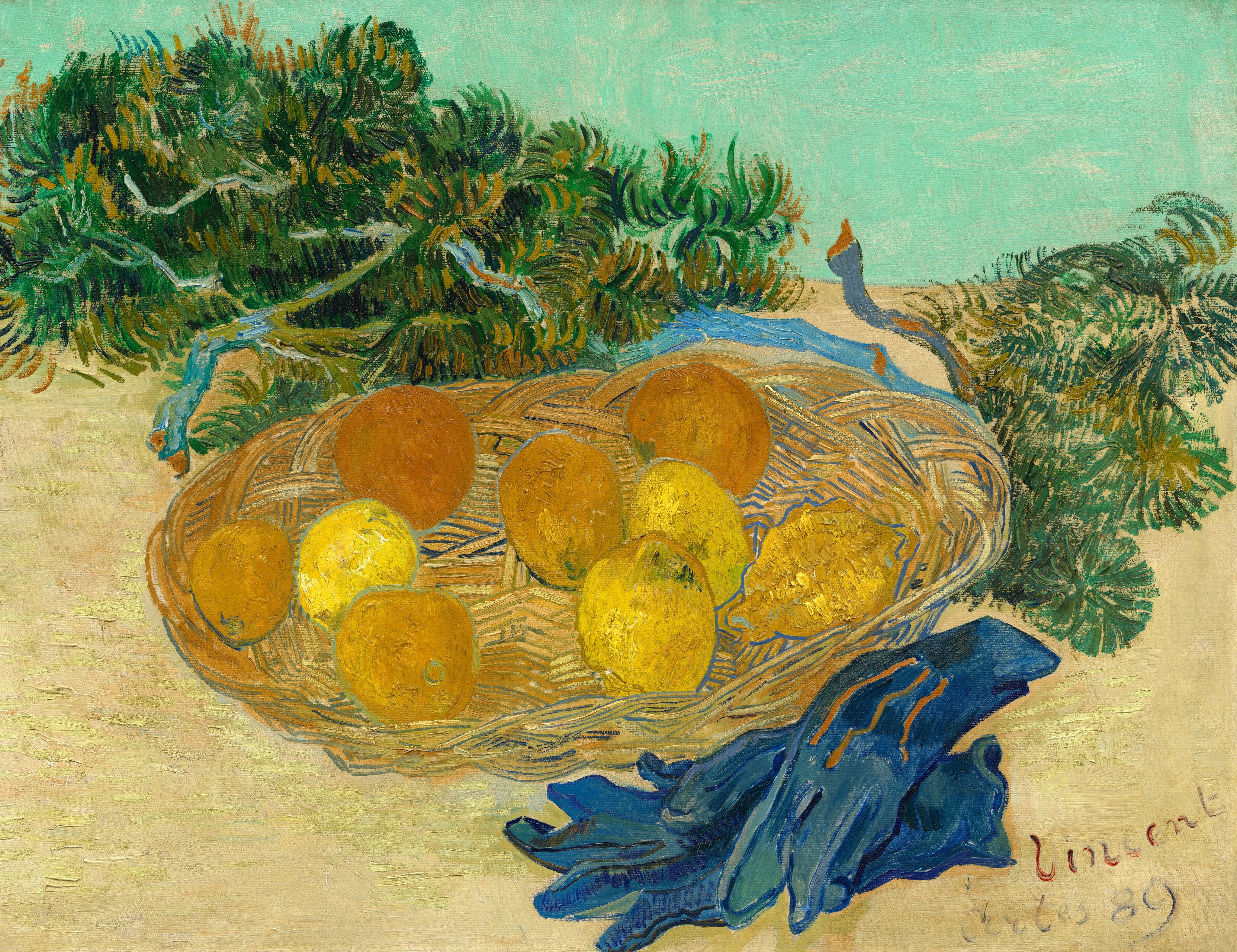 Vincent Van Gogh — Still Life of Oranges and Lemons with Blue Gloves
